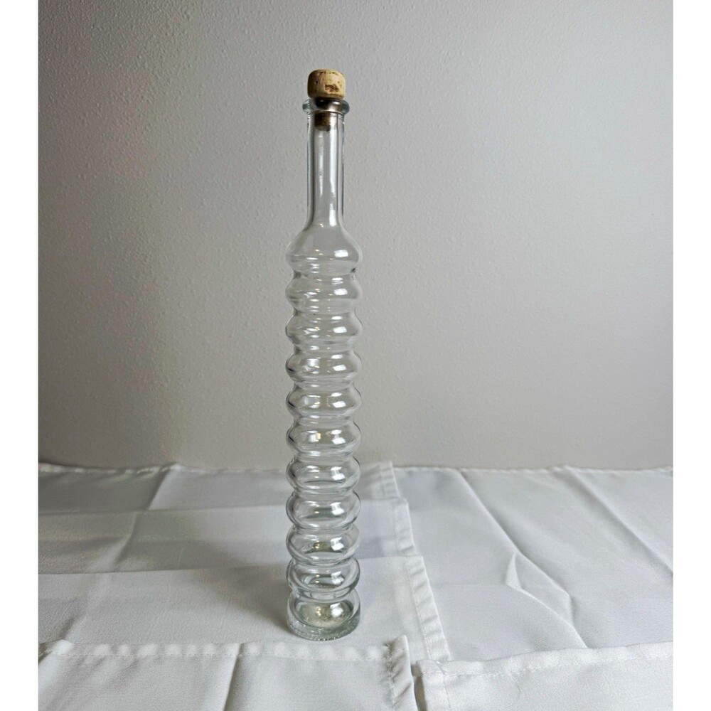 Nastro D’Oro Limoncello Liqueur Bottle 200 ml Clear Ribbed Glass w/ Cork